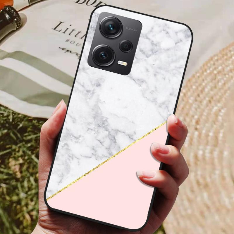 For Redmi Note 12 Pro 5G Case Note12 Covers Soft TPU Black Silicone Cover for Xiaomi Redmi Note 12 Pro+ 5G Plus Cartoon Painted