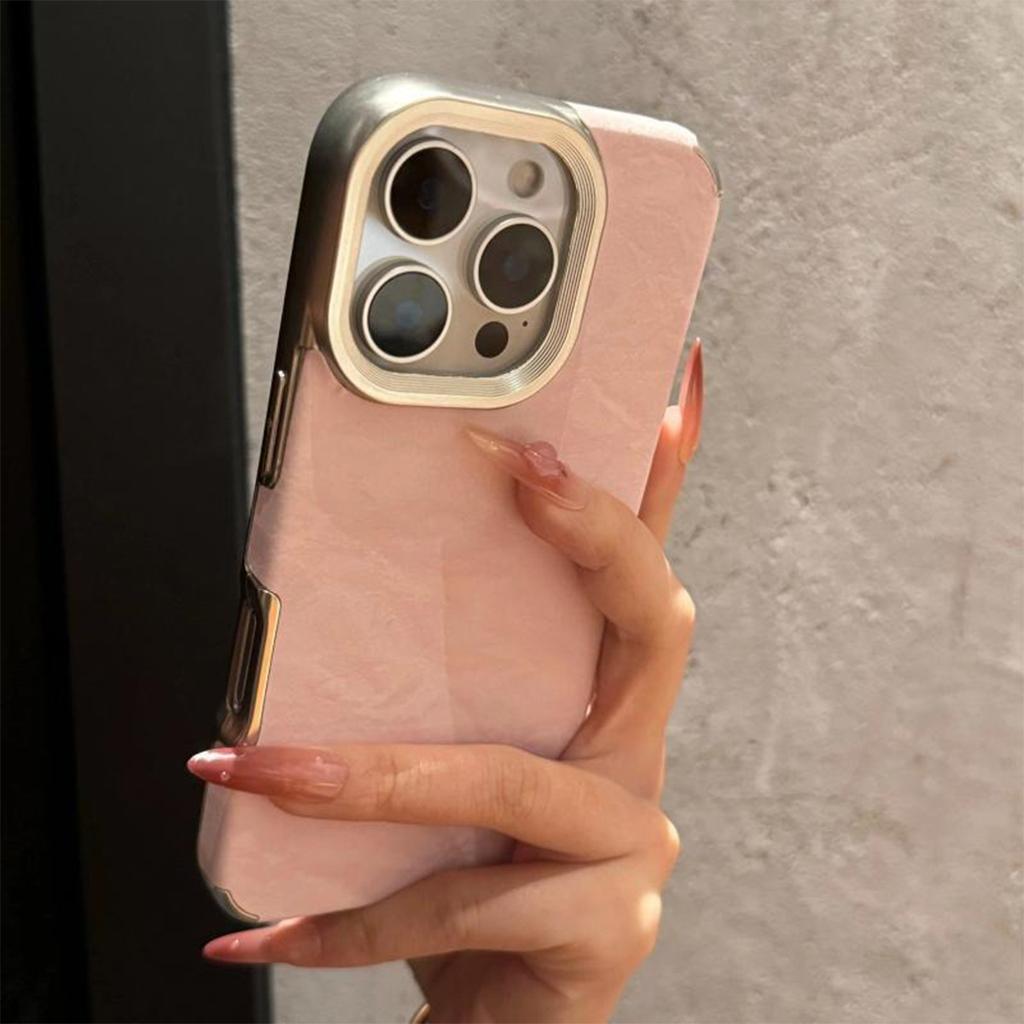 Snow Mountain Pattern Leather Material Mobile Phone Case for Apple 17PROMAX Creative Personality Anti-fall Solid Color Leather Material