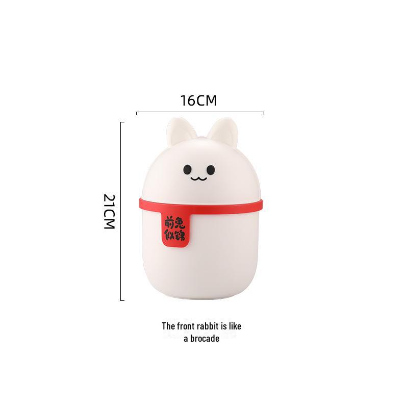 Cartoon Animal Desktop Trash Can with Lid for Home and Dorm Decor