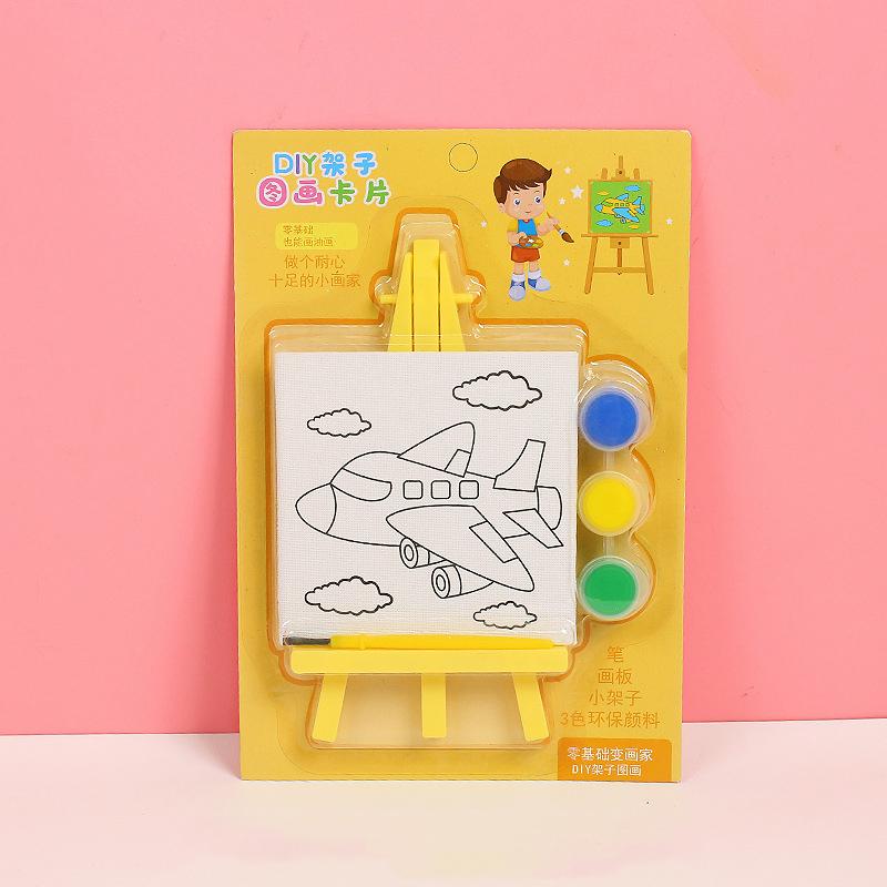 Children's DIY Shelf Drawing Board Creative Cartoon Hand-drawn Graffiti Coloring Kindergarten Art Oil Painting Stand Toys