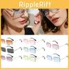 Trendy Summer Fashion Rimless Women's Sunglasses Rectangle Shades With Uv400 Lenses
