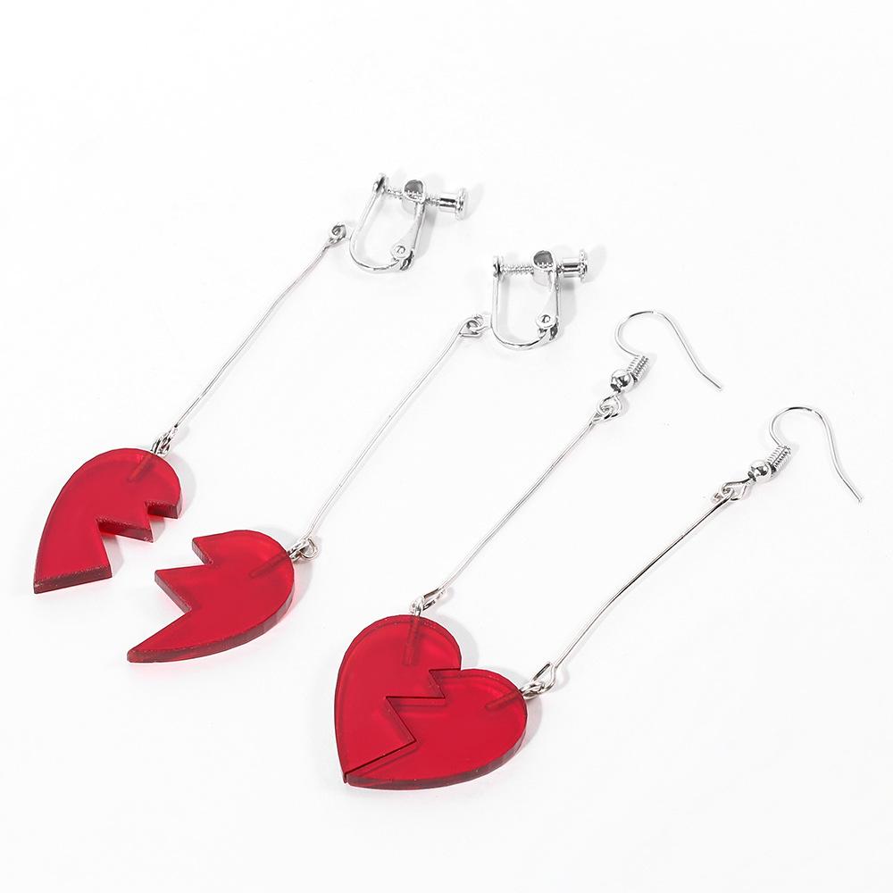 JOJOS Bizarre Adventure Anime Jean Pierre Polnareff Broken Heart Drop Earrings Cosplay Jewelry For Women Gift