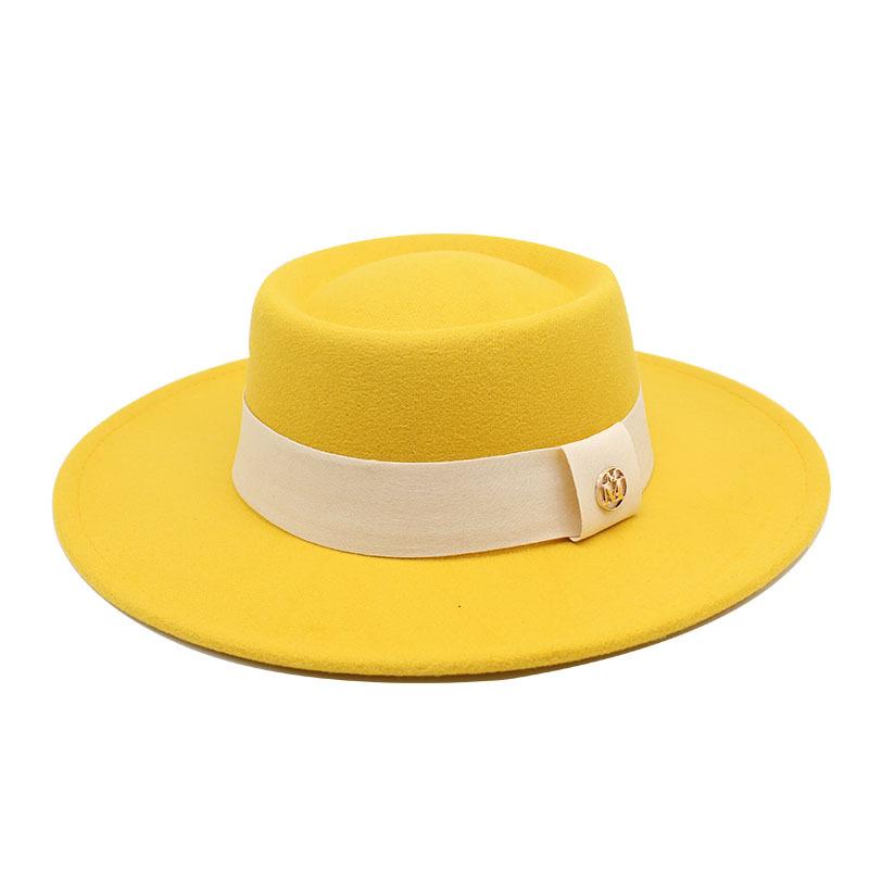 Hat Women'S Season Versatile Wool British Vintage French Celebrity Winter Felt Hat Hepburn Jazz Top Hat