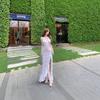 Celebrity Sexy Lace Deep V-neck Neck Dress Three-dimensional Flower Thin Ruffle Edge Split Fork