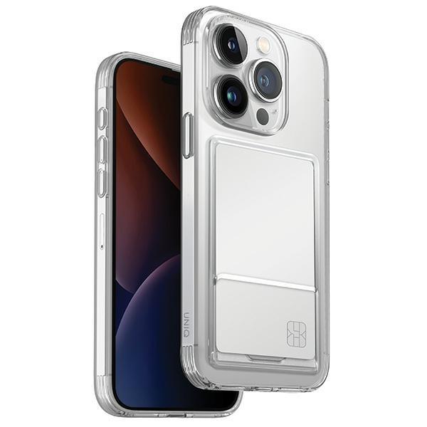 UNIQ Air Fender ID iPhone 15 Pro Case 6.1" Nude Transparent Cardslot