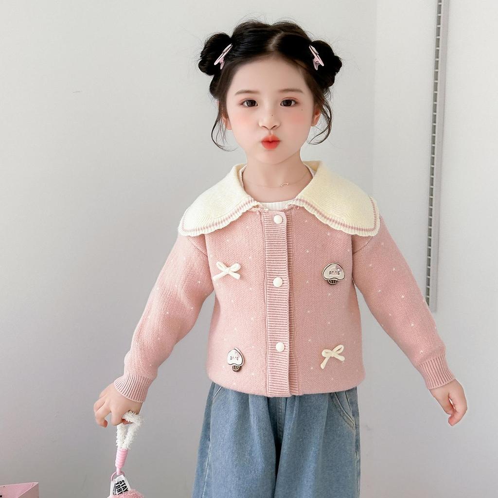 2025 New Korean-Style Girls' Knitted Wool Sweater - Spring/Autumn Collection
