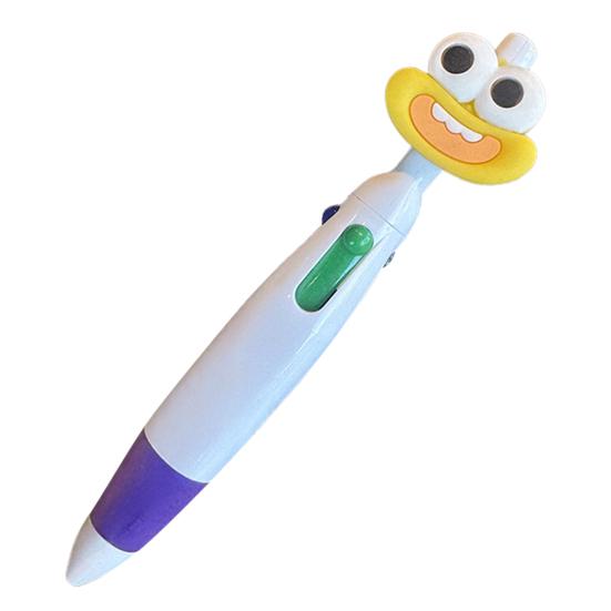 4-in-1 Cartoon Ballpoint Pen Cute Big Mouth Gel Pen with Multi-Color Ink Fun Writing Tool for Students Journaling