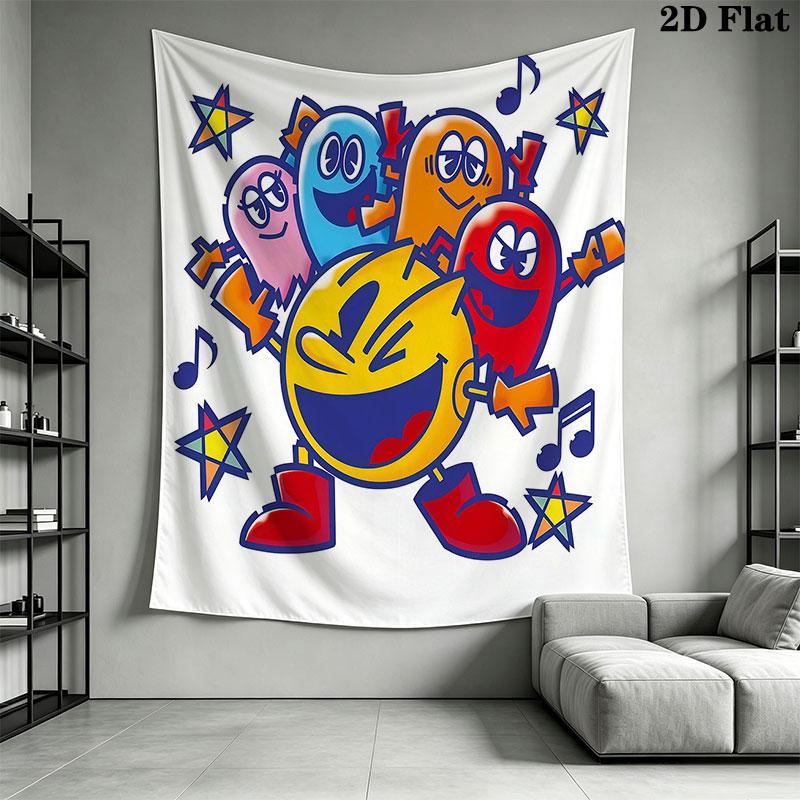 Pac-Man G Wall Hanging Printed Fabric Blanket Decorative Tapestries for Bedroom Living Room Home Decor
