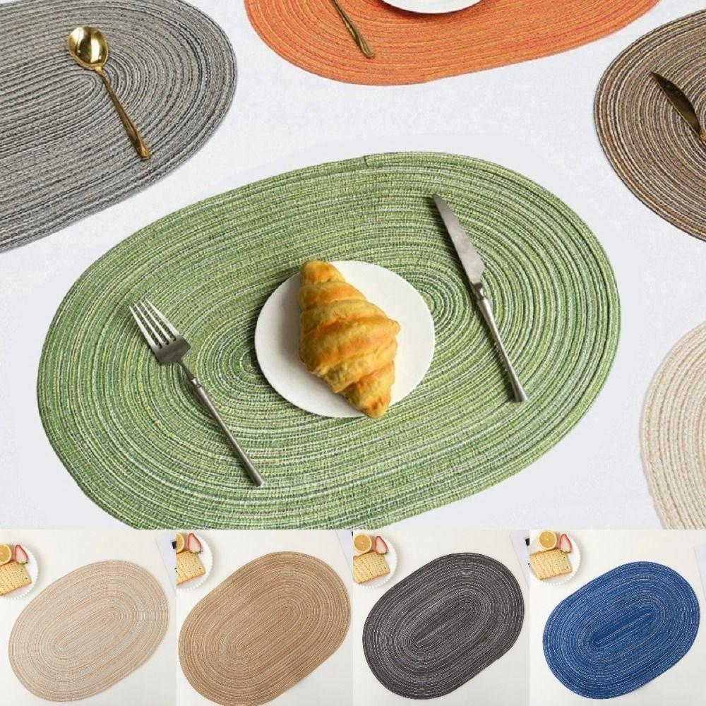 Washable Heat Resistant Pad Hand-woven Braided Table Place Mats  for Dining Table