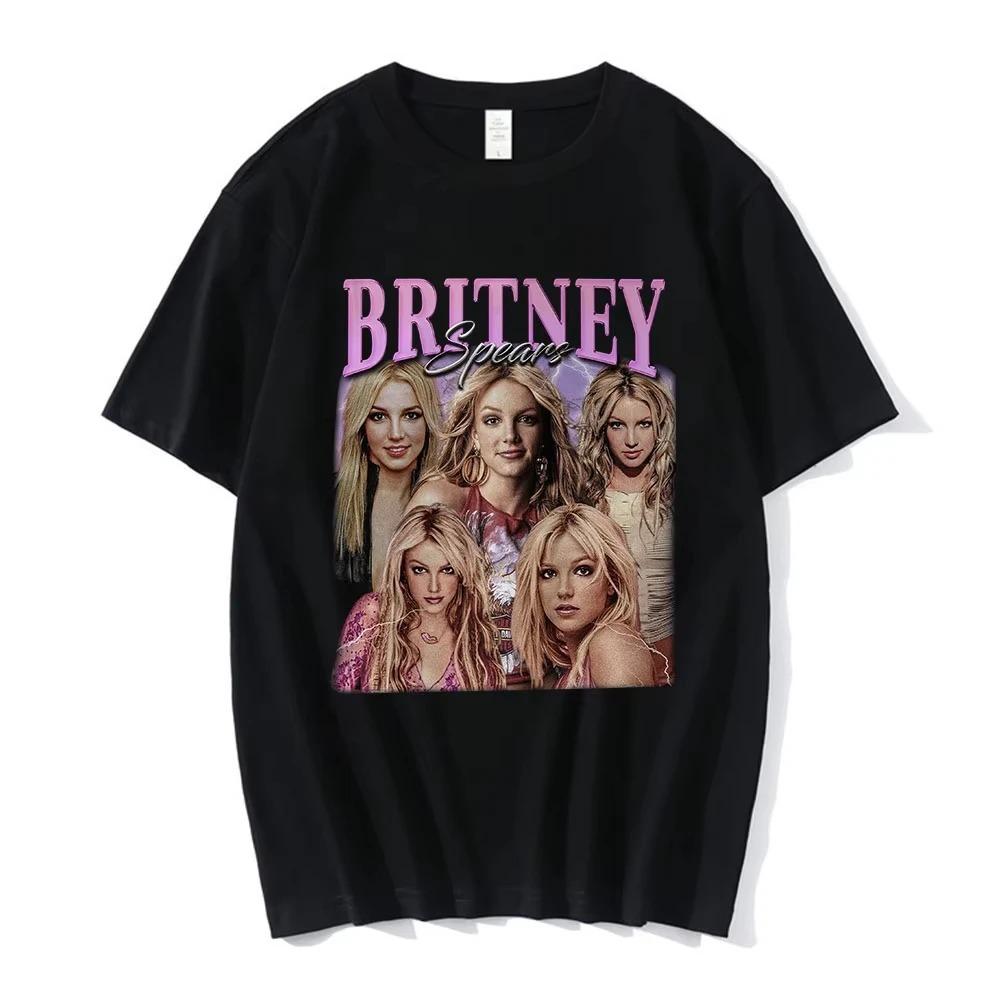 Britney Spears 90s Retro Style Poster Graphic Print Tshirt Streetwear Hip Hop Fashion Tops Men Women Oversized Summer New Tees