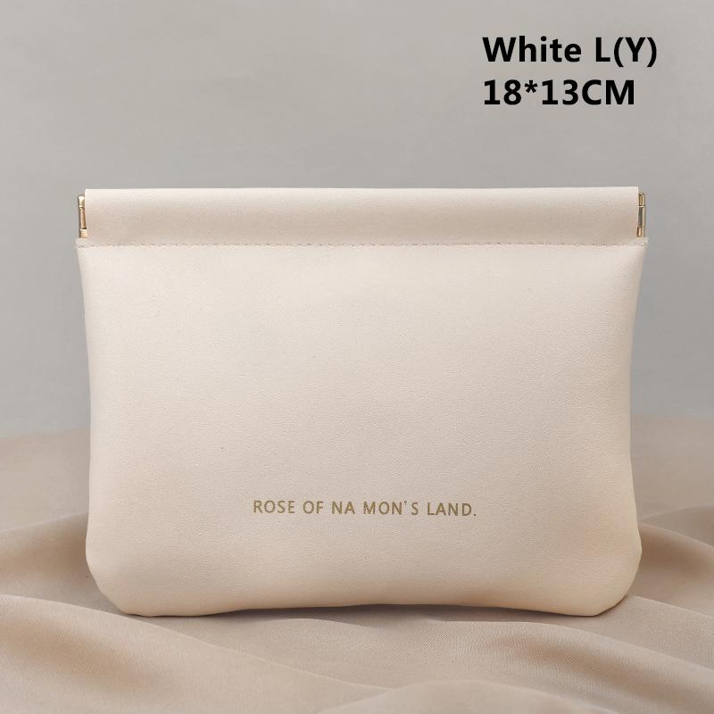 1Pc Mini Lipstick Key Jewelry Cosmetic Bag Women Portable Automatic Closing Makeup Storage Bag Pouch PU Earphone Coin Handbag