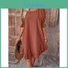 Vintage Cotton Linen Midi Dress With Ruffle Details For Casual Summer Travel
