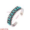 Retro Türkis Boho Armband: Ethno-Stil, 925 versilbert, Naturstein, trendiger Damenschmuck