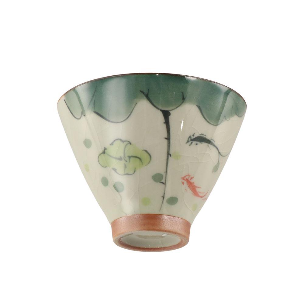 Chinese Kung Fu Tea Cup Lotus Graphic Tea Tasting Cups Assorted Color Ge Kiln Ceramic Tea Cup  Gift