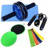9-Piece Home Fitness Ab Roller & Resistance Training Set