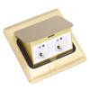 Pop Up Floor Outlet EU Standard 2 Position Desktop Receptacle Socket Brass Golden 16A AC250V