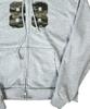 Sk8Er Rock Camouflage 88 Damage Sweat Hood Zip-Up ((Melange Gray))