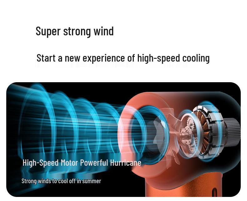 Portable High-Speed Mini Fan with LED Display and 100 Adjustable Speeds