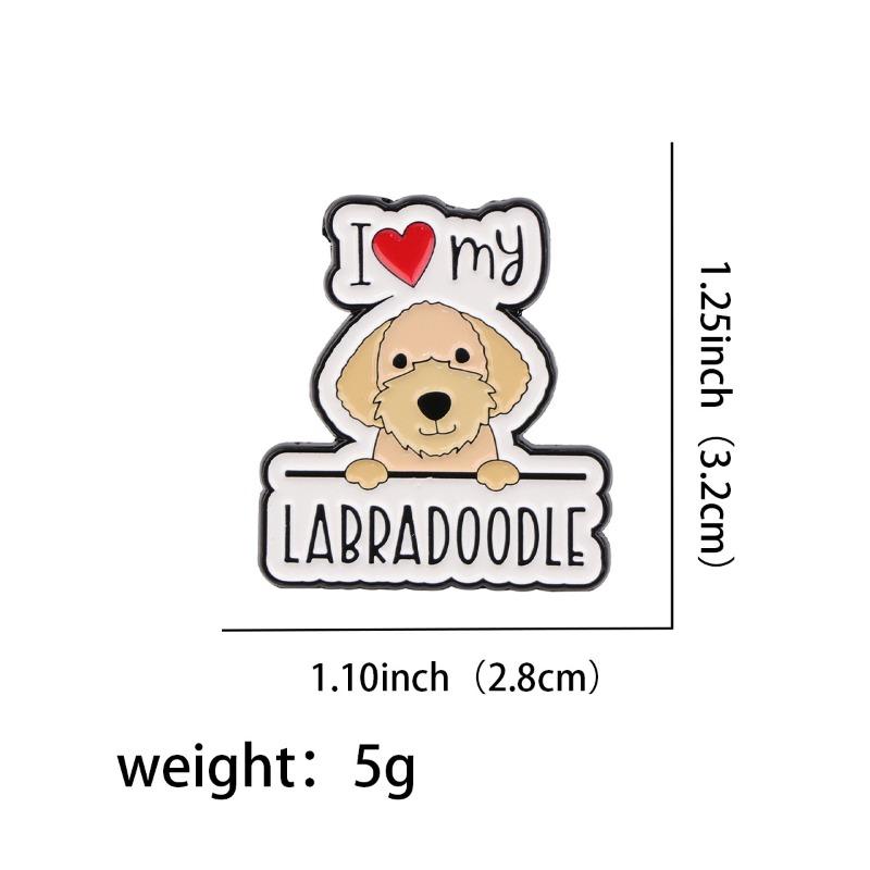 English Love Pet Dog Dog Animal Series Brooch Badge Clothing Backpack Ornament Love Brooch