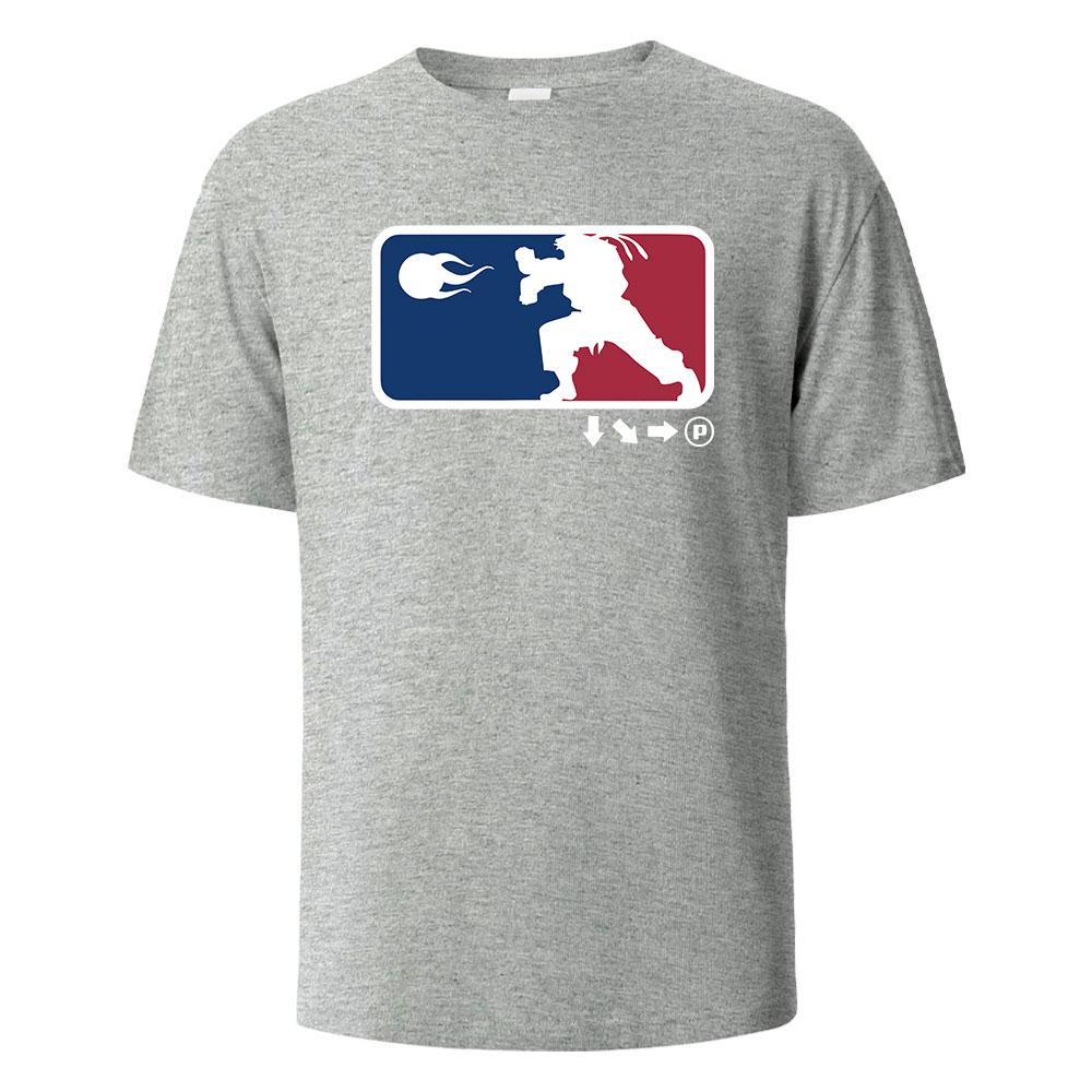 Game Player Printing T-shirt For Men Wowen 100% Cotton Summer Breathable Tops O-neck Oversize Tees Short-Steeved Men's Clothing