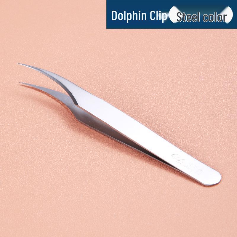 Plated Iridescent Precision Stainless Steel Rose Gold Feather Tweezers for Grafting False Eyelashes