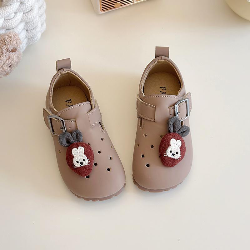 

Autumn Girl Shoes New Fashion Cute Kid Sandals Cartoon Soft Anti Slip Casual Boken Shoe Lightweight Simple Retro Leather Shoes 21insole13.5cm розовый