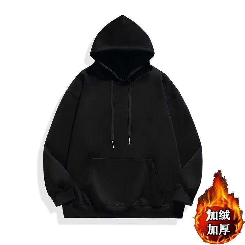 Fleece thickened sweater for men and women of the same 400g heavy Chinese cotton ins loose hooded autumn and winter clothes