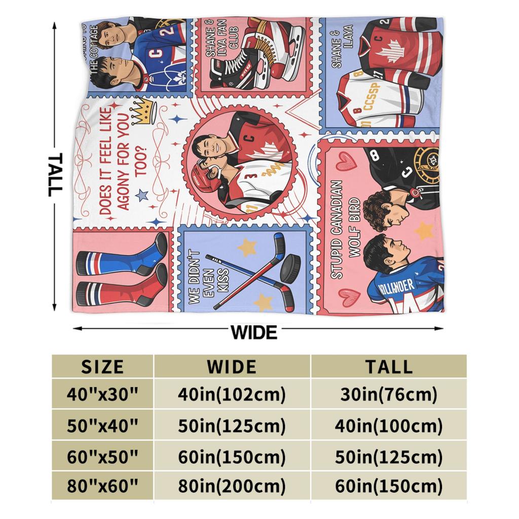 Heated Rivalry Blanket Hockey Romance Fleece Funny Warm Throw Blanket for Bedding Lounge All Season,