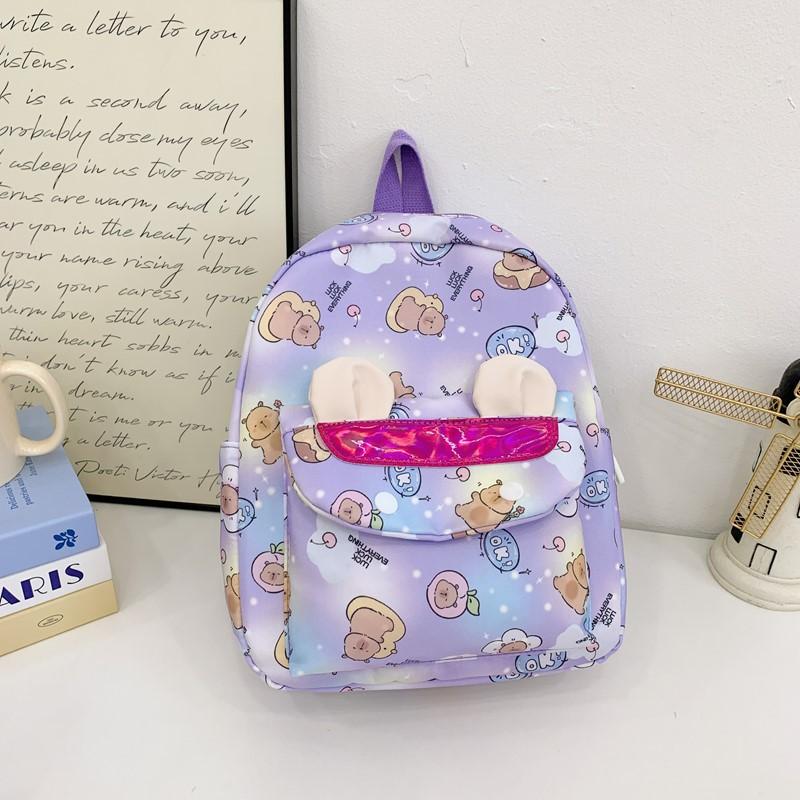 

Модный школьный рюкзак, детский рюкзак с мультяшным рисунком, маленький класс, для мальчиков и девочек, повседневный рюкзак для перекуса фиолетовый