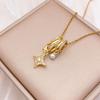Necklace Explosive Square Ice Cream Color Necklace Light Luxury Micro-inlaid Zircon Temperament Advanced Sense Simple Accessories