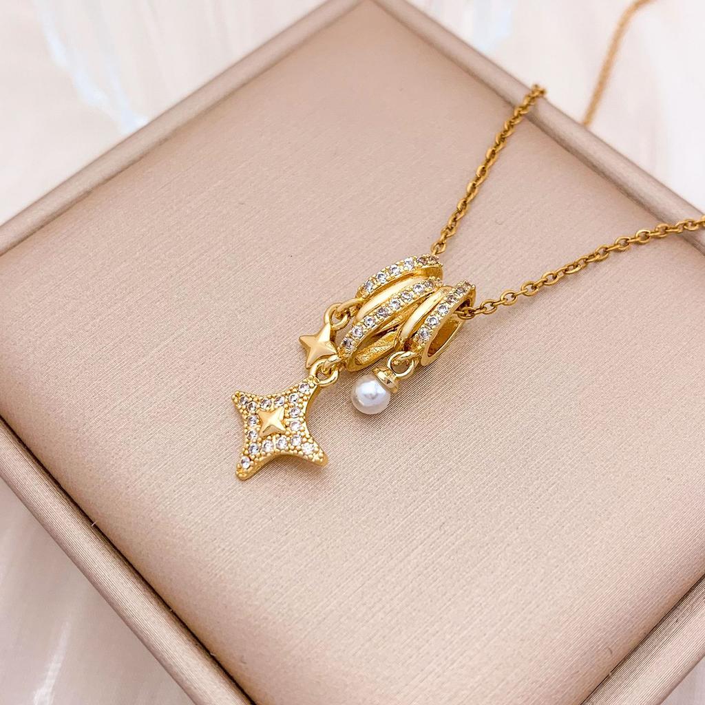 Necklace Explosive Square Ice Cream Color Necklace Light Luxury Micro-inlaid Zircon Temperament Advanced Sense Simple Accessories