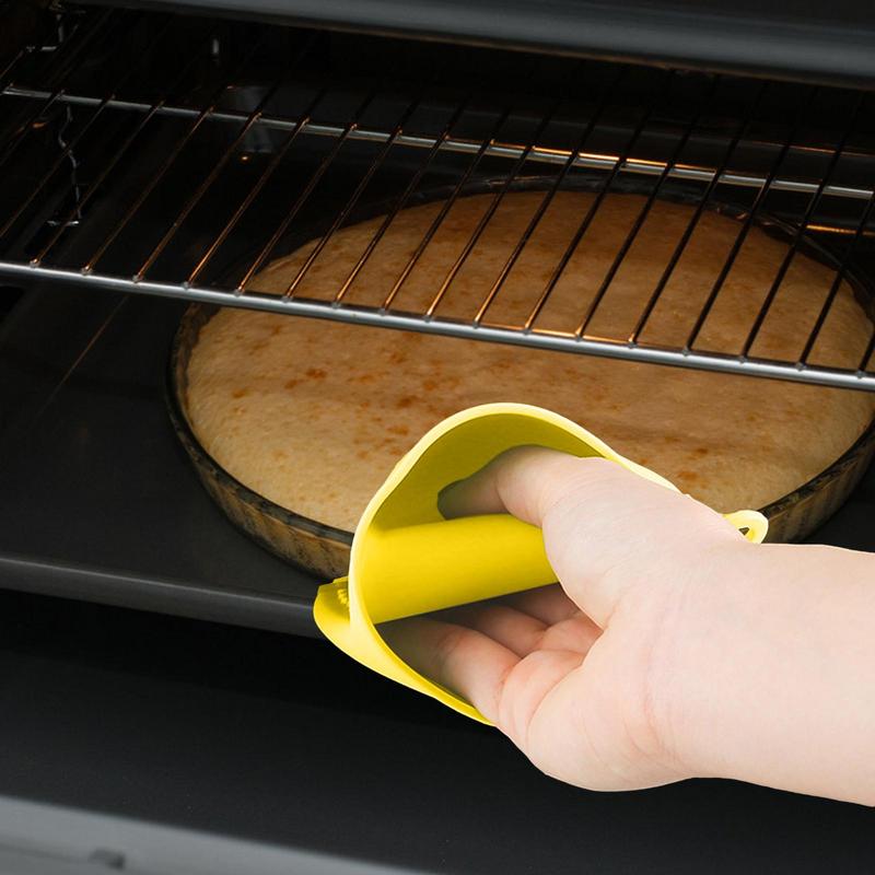 Dicke Silikon-Ofenhandschuhe Hitzebeständig Mikrowellen-Griffe zum Kochen Rutschfest Verbrühschutz Topflappen-Clips für die Küche