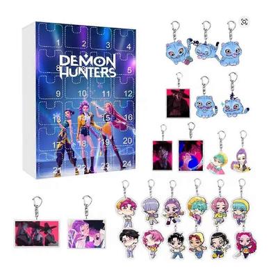 K-Pop Dämonenjäger Acryl Adventskalender Set 24 Tage Überraschung Heiligabend Geschenkbox Weihnachtlicher Adventskalender für Fans & Kinder A7