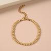 Womens Simple Fashion 3mm Alloy Beaded Bracelet