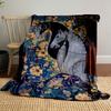 Elegant Floral Horse Motif Blanket bedroom Blanket for Livingroom Couch lunch break Soft throw for Friend's festival Gift