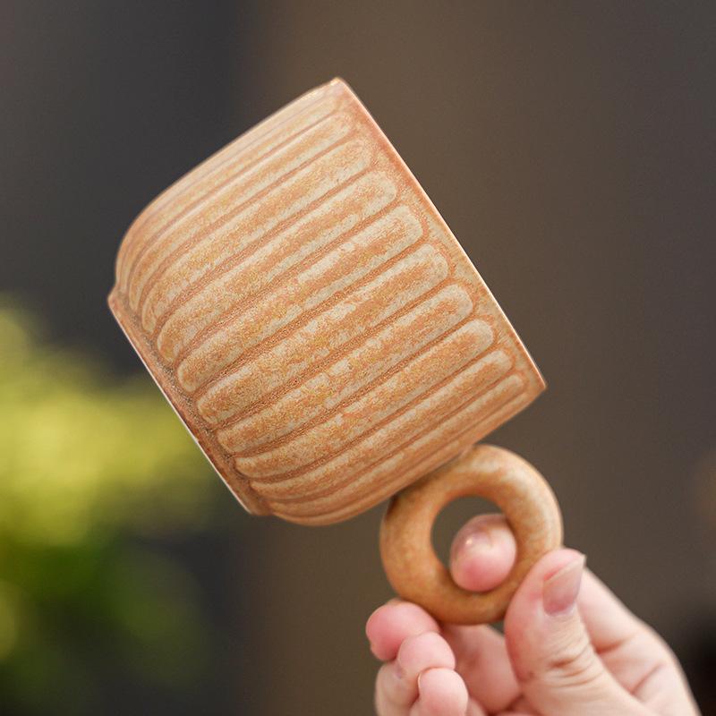 Creative Ceramic Coffee Cup High Value Afternoon Tea Latte Cup Household Water Cup Coarse Pottery Mug