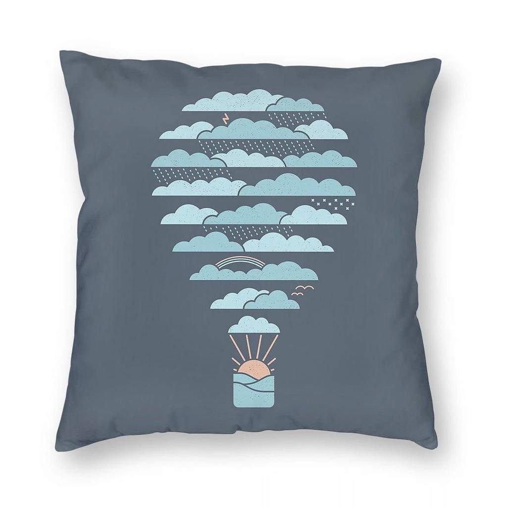 Weather Balloon Square Pillowcase Polyester Linen Velvet Creative Zip Decorative Throw Pillow Case Home Cushion Cover