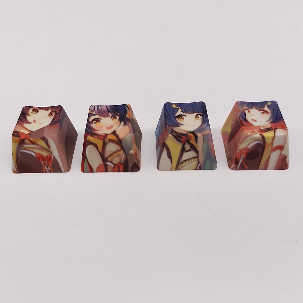 4Keys/Set R4 Keycap Hot Sublimate Key Cap Pbt Anime Cartoon Cute Custom Mechanical Keyboard Cap Decorative  Accessories