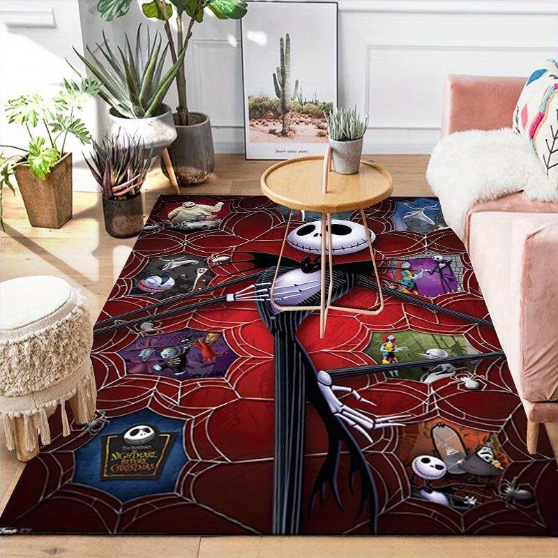 1pc Disney Jack Skellington Pattern Carpet Area Rug Non-slip Carpet Hand Washable Floor Mat Suitable For Living Room Bedroom Home Decor
