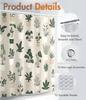 Potted Plants Pattern Shower Curtain 160X180Cm Botanical Theme Bathroom Decor Nature Inspired