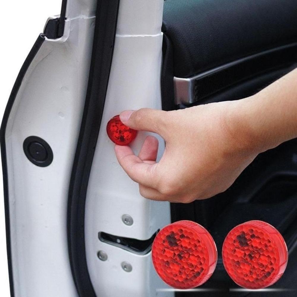 2PCS Red Wireless Car Door Warning Lights Anti-Collision Strobe Alarm Lamp with Turn Signal Function Parking Light