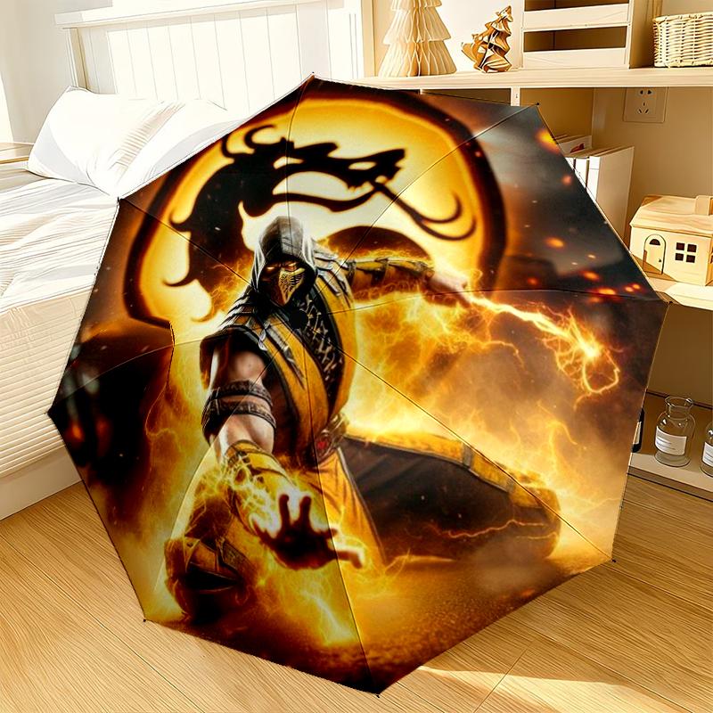 Warriors Of The Mortal Kombat Umbrella 8-Frame for Travel, camping, Casual Lightweight Portable Umbrella, Essential for every family Holidays Gift