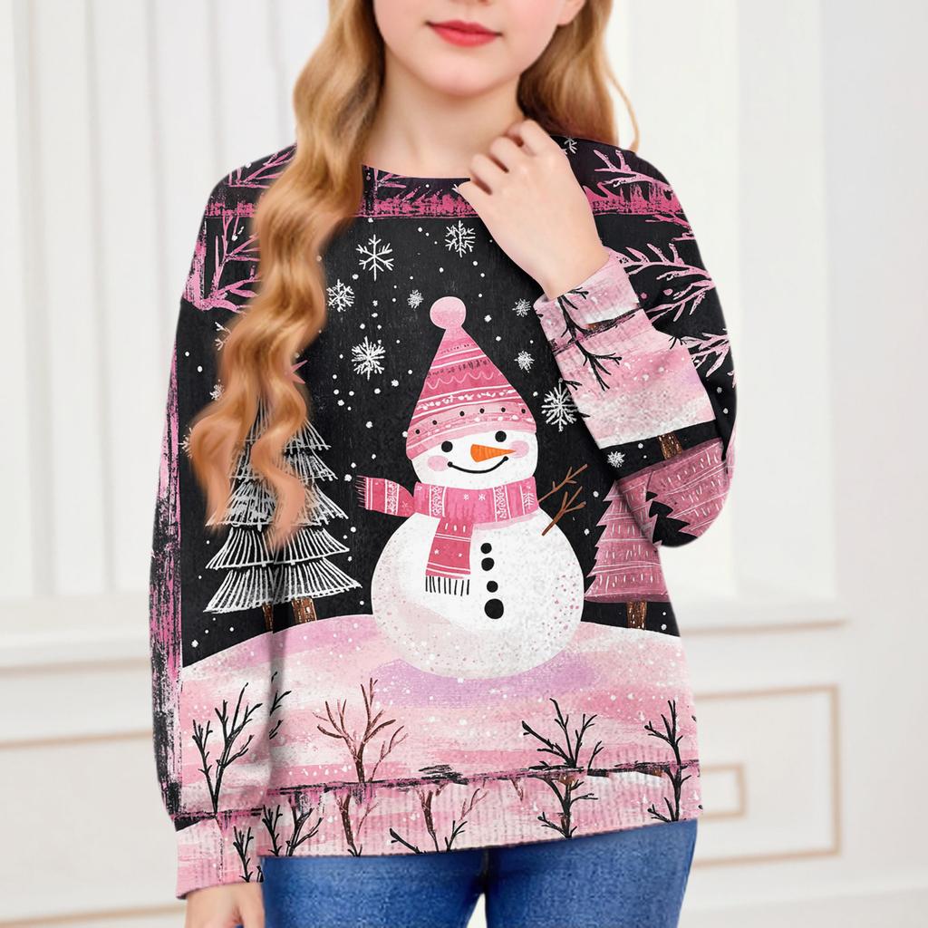 Christmas Day Sweatshirts For Children Boys And Girls Knit Sweater Cute Shirt Fall Crewneck Pullover Tops