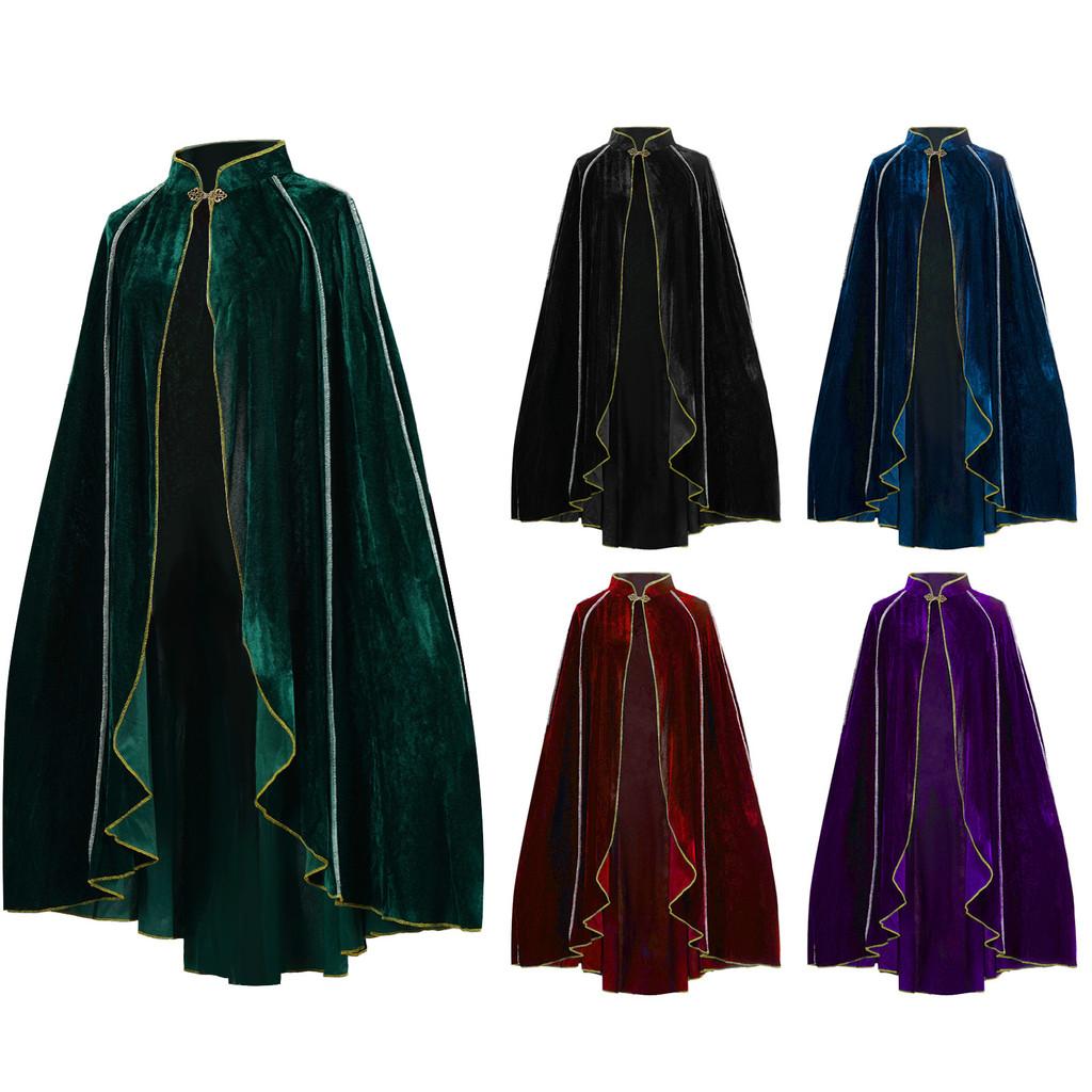 Medieval Plush Cloak With Gold Trim For Cosplay And Anime Role Playing