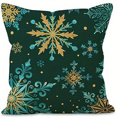 Home Decor Christmas & Winter Themed Pillow Covers Pattern Cushion Cover Suitable For Sofa Bedroom Car Pillow Cover