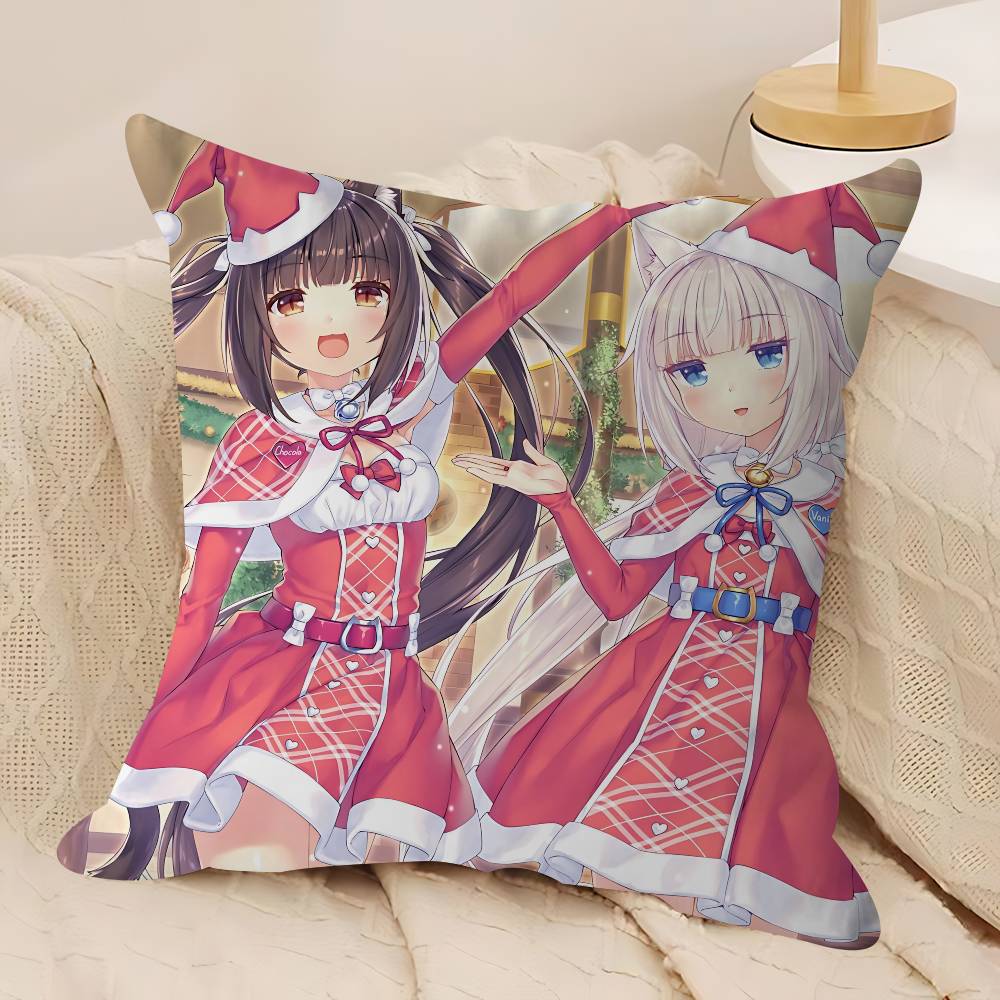 Anime N-Nekoparas Pillow Cushion Cover Pillowcase Living Room Sofa Home Decor Customized