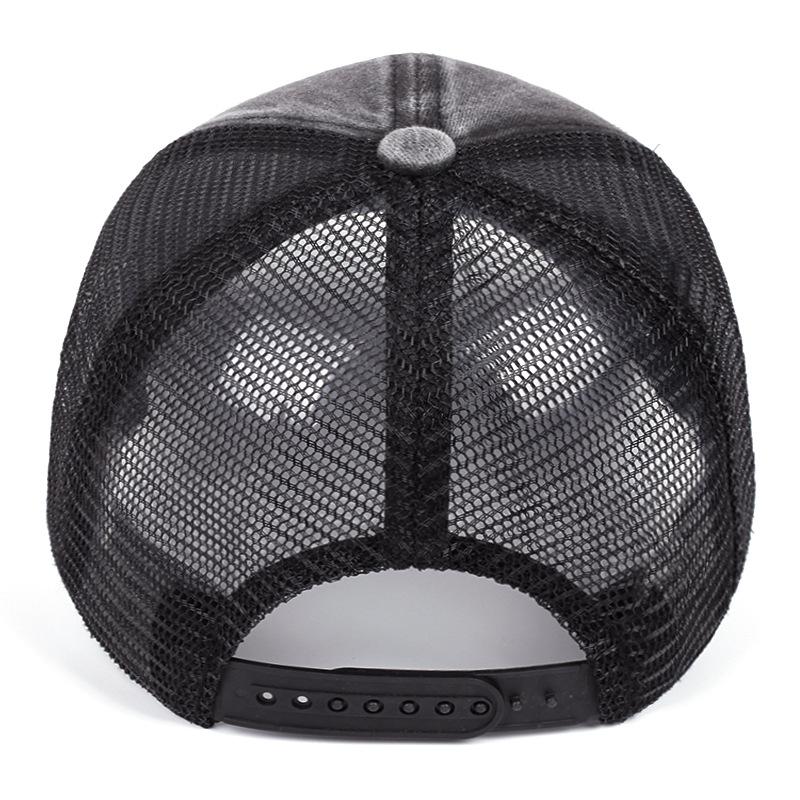 Fashion Hat Washed Ripped Baseball Cap Women's Summer Breathable Net Street Fashion Trendy Old Retro Sunscreen Casual Cap Men