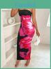 Sexy Slip Dress With Floral Print In Milk Silk Fabric For Summer 2024