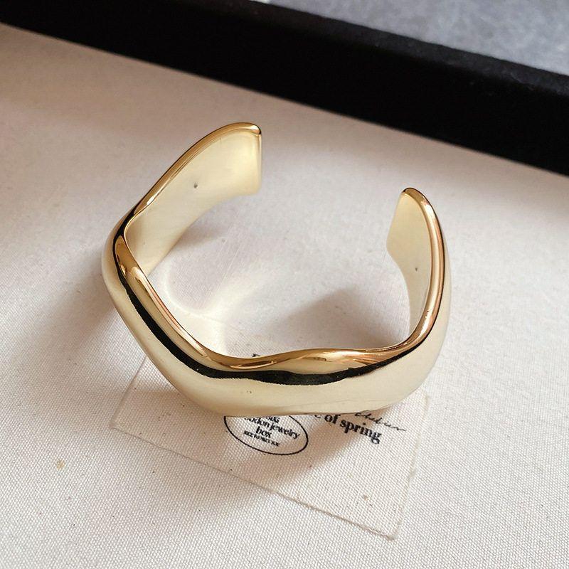 Europe and America Cross Border Wave Cold Wind Open-Ended Bracelet Simple and Exaggerated Stylish Bracelet Accessible Luxury Fancy Bracelet for Women
