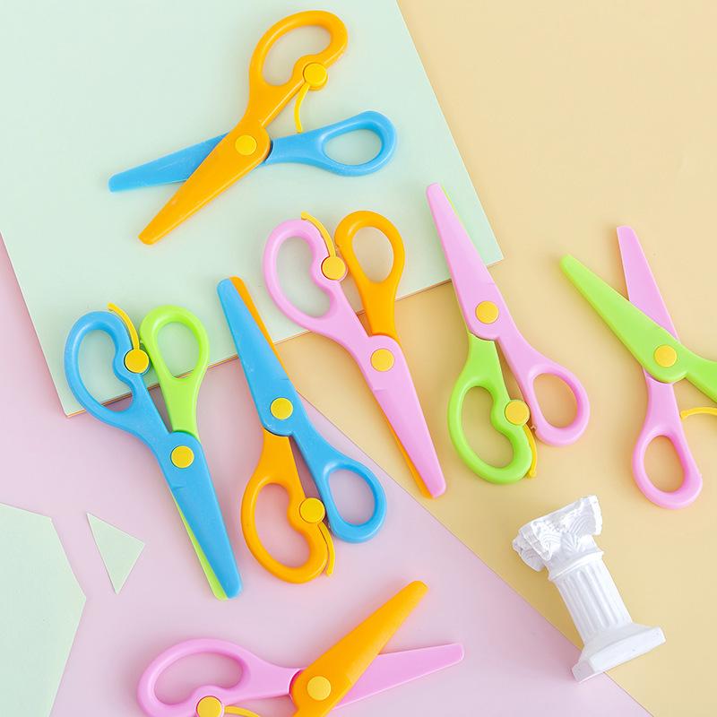 Kids' Colorful Safe Plastic Scissors for DIY and Kindergarten Crafting Projects